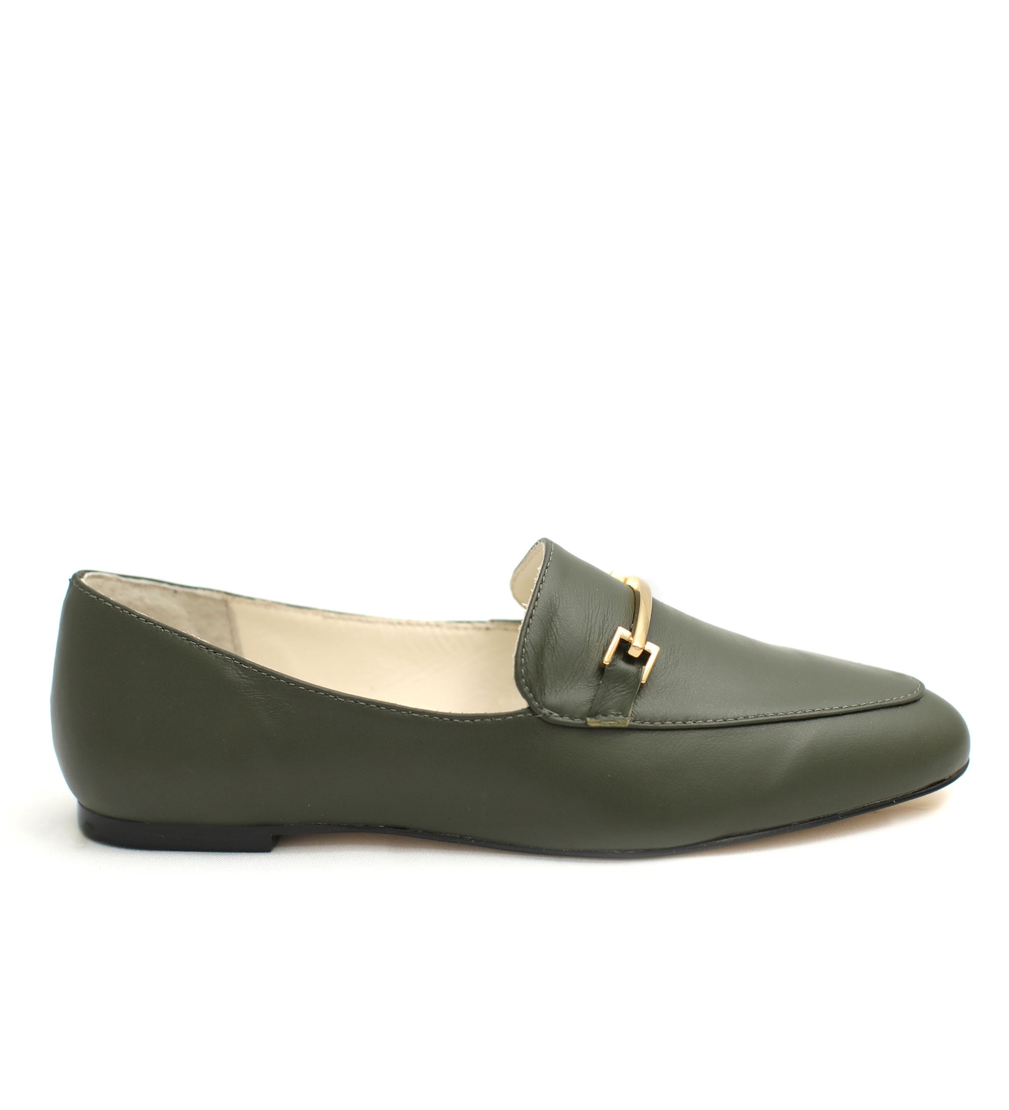 Mocassim Sophie Couro verde militar