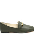 Mocassim Sophie Couro verde militar