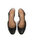 Sapatilha slingback couro preto