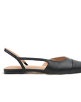 Sapatilha slingback couro preto