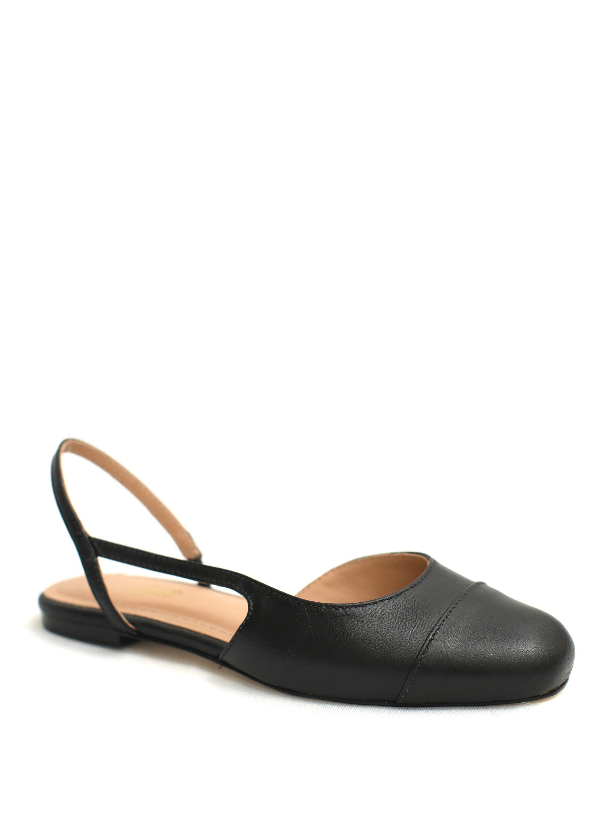 Sapatilha slingback couro preto